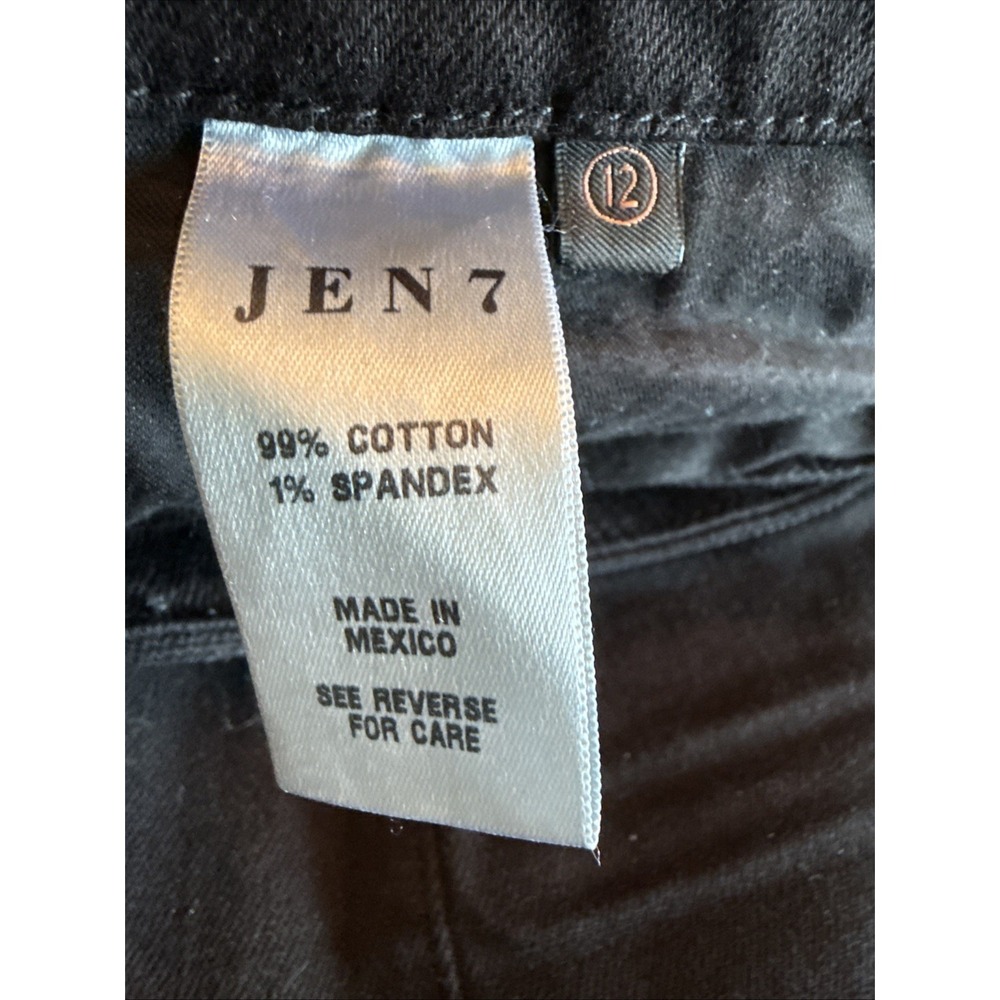 Jen7 Size 12 Bermuda Shorts Black Cuffed Pockets 7 for All Mankind - Picture 15 of 16